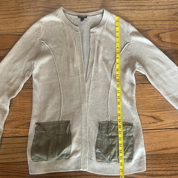 Lafayette 148 Knitted Open Front Cardigan Pockets Size L - Picture 8 of 11